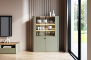 Bogart - Vitrine Elivo 100 2D – Eukalyptus/Baltic-Dune-Eiche