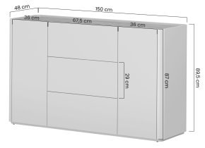 Bogart - Kommode Elivo 150 2D3SZ – Eukalyptus/Baltic Dune Eiche