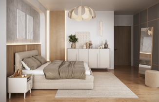 Bogart - Wohn- und Schlafzimmer Amilio mit Beinen – Kaschmir / geölte Eiche