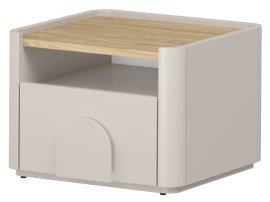 Nachttisch Amilio 50 1SZ – Kaschmir/Eiche geölt/Griffe in Kaschmir
