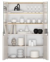 Bogart - Vitrine Amilio 100 2D – Kaschmir/Eiche geölt/Griffe in Kaschmir