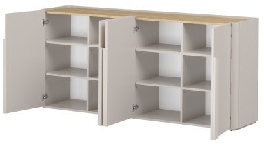 Bogart - Kommode Amilio 200 4D – Kaschmir/Eiche geölt/Griffe Kaschmir