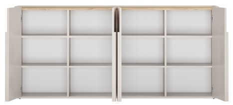 Bogart - Kommode Amilio 200 4D – Kaschmir/Eiche geölt/Griffe Kaschmir