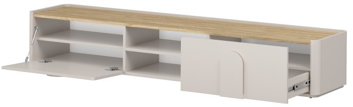 Bogart - TV-Kommode Amilio 220 1K1SZ – Kaschmir / geölte Eiche / Griffe in Kaschmir