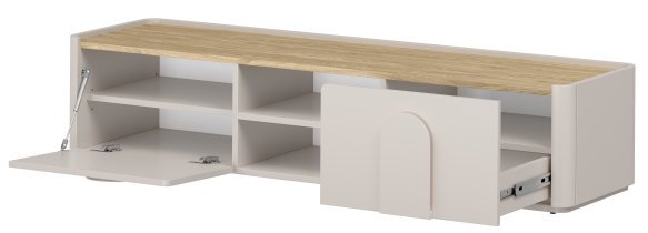 Bogart - TV-Kommode Amilio 170 1K1SZ – Kaschmir / geölte Eiche / Griffe in Kaschmir