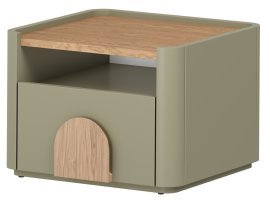 Nachttisch Amilio 50 1SZ – Eukalyptus/Eiche Baltic Dune/Griffe in Natur-Eiche