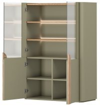 Bogart - Vitrine Amilio 100 2D – Eukalyptus/Baltic-Dune-Eiche/Griffe in naturfarbener Eiche