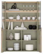 Bogart - Vitrine Amilio 100 2D – Eukalyptus/Baltic-Dune-Eiche/Griffe in naturfarbener Eiche