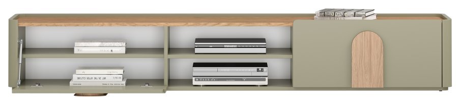 Bogart - TV-Kommode Amilio 220 1K1SZ – Eukalyptus/Baltic-Dune-Eiche/Griffe in naturfarbener Eiche