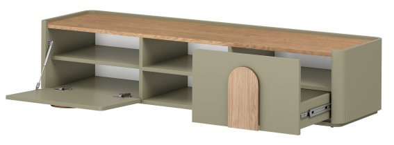 Bogart - TV-Kommode Amilio 170 1K1SZ – Eukalyptus/Baltic-Dune-Eiche/Griffe in naturbelassener Eiche