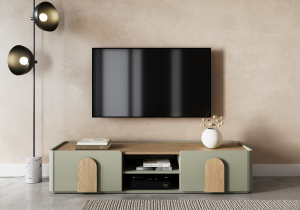 Bogart - TV-Kommode Amilio 170 1K1SZ – Eukalyptus/Baltic-Dune-Eiche/Griffe in naturbelassener Eiche