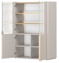 Bogart - Vitrine Amilio 100 2D – Kaschmir / geölte Eiche / Griffe in heller Eiche