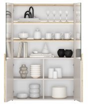 Bogart - Vitrine Amilio 100 2D – Kaschmir / geölte Eiche / Griffe in heller Eiche
