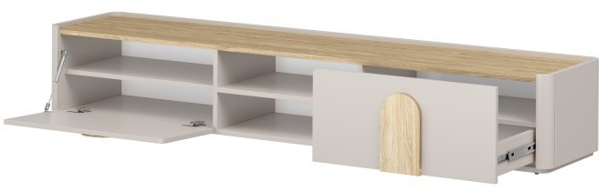 Bogart - TV-Kommode Amilio 220 1K1SZ – Kaschmir / geölte Eiche / Griffe in heller Eiche