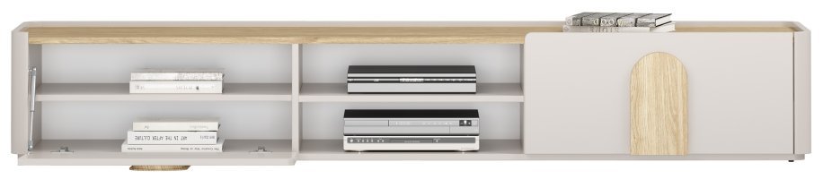 Bogart - TV-Kommode Amilio 220 1K1SZ – Kaschmir / geölte Eiche / Griffe in heller Eiche