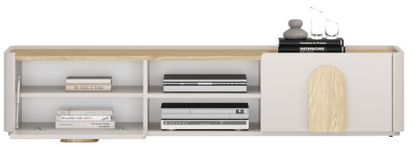 Bogart - TV-Kommode Amilio 170 1K1SZ – Kaschmir / geölte Eiche / Griffe in heller Eiche