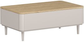 Couchtisch Amilio mit Beinen – Kaschmir/Eiche geölt