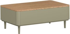 Couchtisch Amilio mit Beinen – Eukalyptus/Eiche Baltic Dune