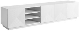 TV-Kommode auf Sockel mit Regalfächern Asha 200 5D – Weiß