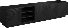 TV-Kommode auf Sockel mit Regalfächern Asha 200 5D – Schwarz