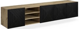 Wand-TV-Kommode mit Regalen Asha 200 5D – Schwarz/Artisan-Eiche
