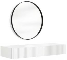 Wand-Schminktisch mit Spiegel Nicole 60 cm – Weiß