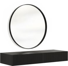 Wand-Schminktisch mit Spiegel Nicole 60 cm – Schwarz