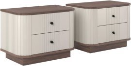 <b>Nachttisch-Set Vesper mit Sockel – Kaschmir/Walnuss</b>