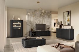 Wohn- und Schlafzimmer Vesper mit Sockel – Schwarz