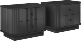 Nachttisch-Set Vesper mit Sockel – schwarz