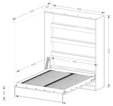 Domel - Vertikalbett im Schrank Perfect 140x200 cm – Weiß