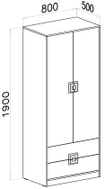 Domel - Garderobenschrank Nico 1 – Eiche