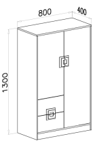 Domel - Hohe Kommode Nico 7 – Eiche