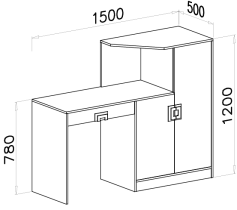 Domel - Schreibtisch + Kommode Nico 11 – Eiche