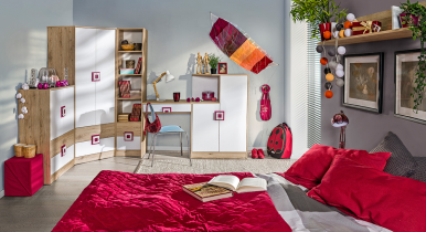 Domel - Kinderzimmer Nico – Eiche/Rosa