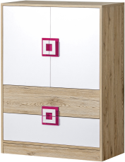 Kommode Nico 9 – Eiche/Rosa