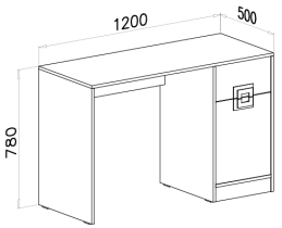 Domel - Schreibtisch Nico 10 – Eiche/Rosa