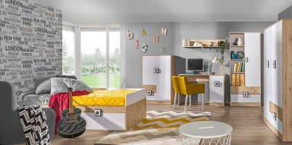 Domel - Kinderzimmer Nico – Eiche/Grau