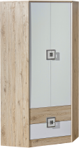 Domel - Kleiderschrank Nico 1 – Eiche/Grau