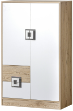 Hohe Kommode Nico 7 – Eiche/Grau