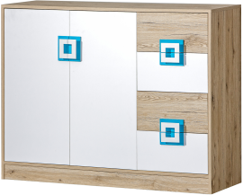 Kommode Nico 8 – Eiche/Türkis