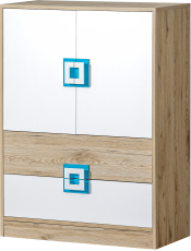 Kommode Nico 9 – Eiche/Türkis