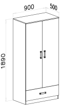 Domel - Kleiderschrank Trafiko 1 – Weiß/Rosa