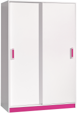 Kleiderschrank mit Schiebetüren Trafiko 14 – Weiß/Rosa