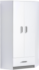 Eckkleiderschrank Trafiko 2 – Weiß/Grau