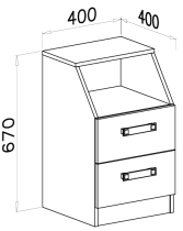 Domel - Schreibtischschrank Trafiko 15 – Weiß/Grau