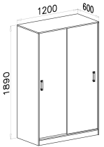 Domel - Kleiderschrank mit Schiebetüren Trafiko 14 – Weiß/Türkis