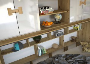 Domel - Kinderzimmer Index – Weiß Hochglanz / Eiche Artisan