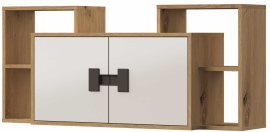 Regal Index 12 – Weiß Hochglanz / Eiche Artisan