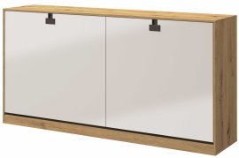 Horizontales Klappbett im Schrank Index 20 – 90x200 cm – Weiß/Artisan-Eiche